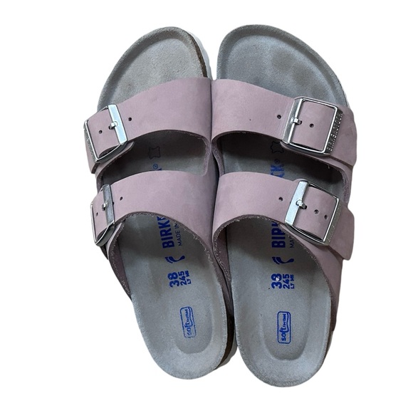 Birkenstock Shoes - Birkenstocks pink suede sandals